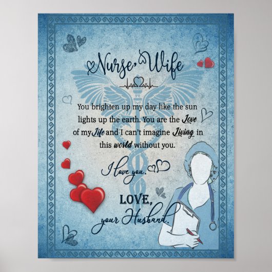 Nurse Wife Gift | Brief aan de vrouw van de echtge Poster (Voorkant)