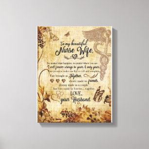 Nurse Wife Gifts   Brief aan mijn mooie vrouw Canvas Afdruk