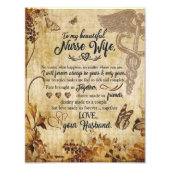 Nurse Wife Gifts | Brief aan mijn mooie vrouw Foto Afdruk (Voorkant)