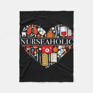Nurseaholic T-shirt voor verpleegkundigen Fleece Deken