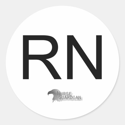 Nurseguardian logo, RN Ronde Sticker (Voorkant)