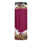 #Nurselife Gold Glitter Cheetah Print Burgundy Thermosbeker (Achterkant)