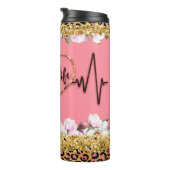 Nurselife Gold Glitter Cheetah Print Thermosbeker (Geroteerd rechts)