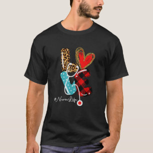 NurseLife RN LPN CNA Healthcare Heart Leopard Nurs T-shirt