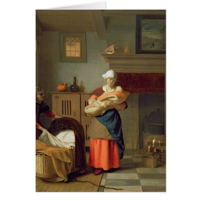 Nursemide met baby in het binnenland (Voorkant)