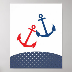 Nursery anchor illustratie voor nautische thema's poster