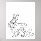 Nursery Animal Rabbit Bunny Minimal Wall Art Poster (Voorkant)