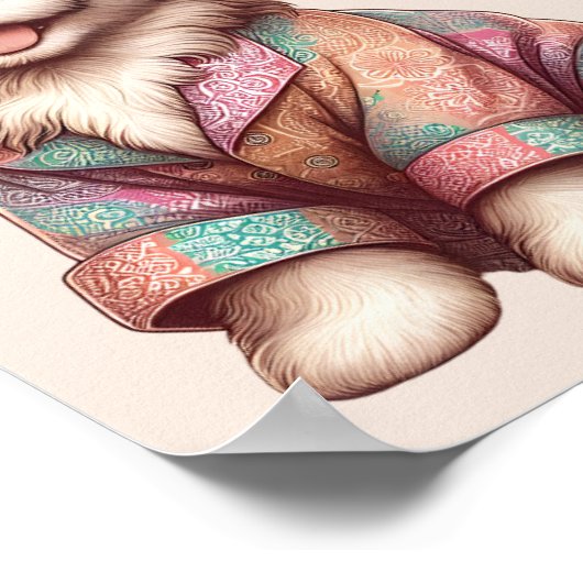 Nursery Art Nusantara / Erfgoed Baby Dier Poster (Hoek)