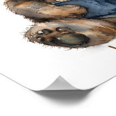 Nursery Art Poster Beer Een boek lezen Personalise (Hoek)