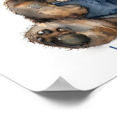 Nursery Art Poster Beer Een boek lezen Personalise (Hoek)