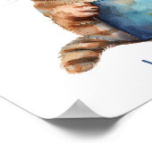 Nursery Art Poster Cat Lezen van een boek Personal (Hoek)