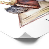 Nursery Art Poster Dog Het lezen van een boek Pers (Hoek)