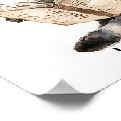 Nursery Art Poster Raccoon Reading (Hoek)