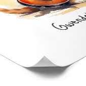 Nursery Art Poster Tabby Cat met gitaar (Hoek)