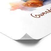 Nursery Art Poster Teddy Bear Gitaar (Hoek)