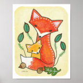 Nursery art Print Fox Print Woodland Nursery Decor (Voorkant)