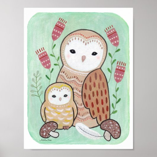 Nursery art Print Owl Nursery Print Nursery Decor (Voorkant)