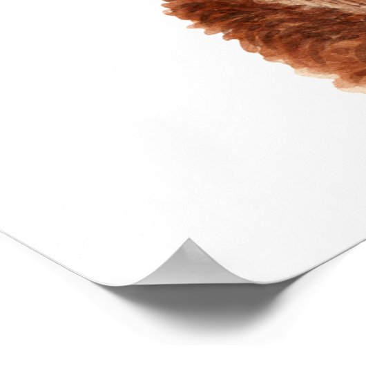 Nursery Art Red Highland Koe Calf Poster (Hoek)