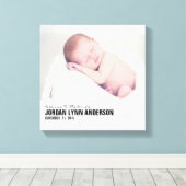 Nursery Baby Announcement Fotocanvas Afdrukken (Insitu (Houten vloer))
