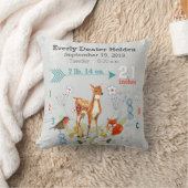 Nursery Baby Birth Stat Fox Deer Floral Arrow Kussen (Deken)