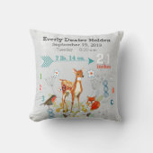 Nursery Baby Birth Stat Fox Deer Floral Arrow Kussen (Voorkant)