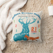 Nursery Baby Boy Birth Stat Fox Deer Arrow Kussen (Deken)