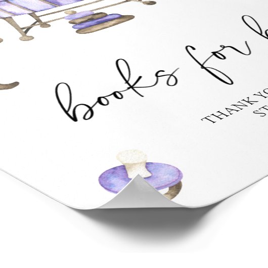 Nursery baby shower Boeken voor baby Poster (Hoek)