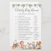 Nursery Baby shower Celebrity Baby Names Game (Voorkant / Achterkant)
