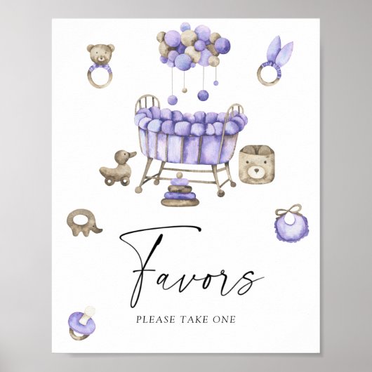 Nursery baby shower Favors Poster (Voorkant)