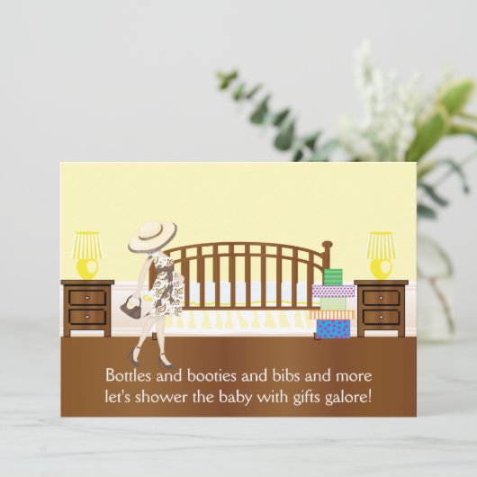 Nursery Baby shower Invitation (YCA) Kaart (Staand voorkant)