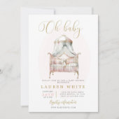 Nursery Baby shower Meisje Kaart (Voorkant)