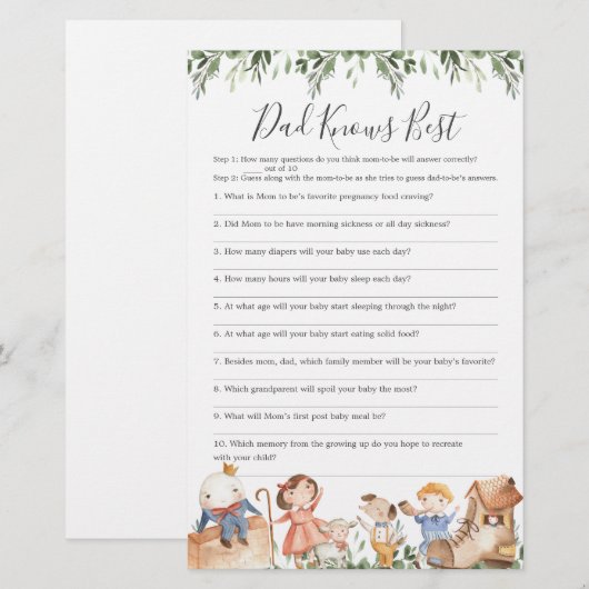 Nursery Baby shower Papa kent beste game (Voorkant / Achterkant)