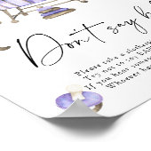 Nursery baby shower Zeg niet baby Poster (Hoek)