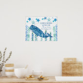 Nursery Baby Whale Starfish Moderne Beach Geometri Poster (Keuken)