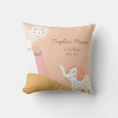 Nursery Birth Stats Boho Sunshine Elephant Kussen (Voorkant)