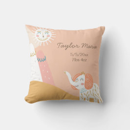 Nursery Birth Stats Boho Sunshine Elephant Kussen