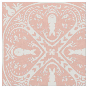 Nursery Blush Pink Bunny Rabbit Pattern Baby Girl Stof