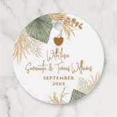 Nursery Boho Modern Greenery Baby shower Bedankjes Labels (Achterkant)