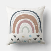 Nursery Cushion Birth Record Rainbow Stars Kussen (Achterkant)
