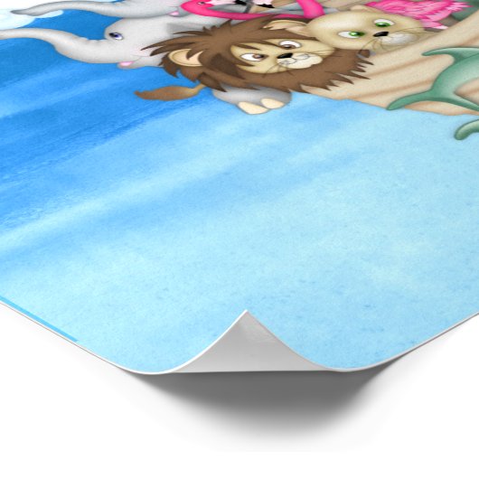 NURSERY CUSTOM Noahs Ark RAINBOW MURAL Poster (Hoek)