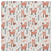 Nursery Cute Fox Forest Woodland Pattern Stof (Swatch)