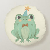 Nursery Cute Frog Baby Rond Kussen (Achterkant)