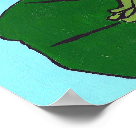 Nursery Decor, kikkervisvlieg, handtekening Poster (Hoek)