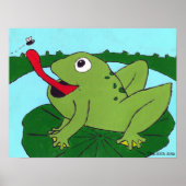 Nursery Decor, kikkervisvlieg, handtekening Poster (Voorkant)