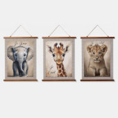 Nursery Decor Oerwoud Dieren Prints Hangend Wandkleed (Driedubbel)