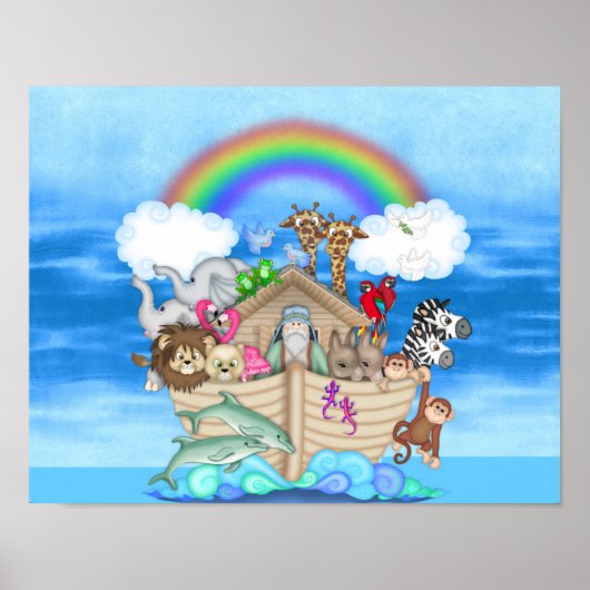 NURSERY DECORATION Noahs Ark RAINBOW MURAL Poster (Voorkant)