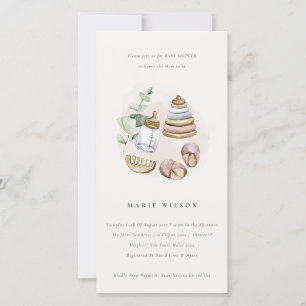 Nursery Essential Pink Girl Baby shower Invite Bedankkaart