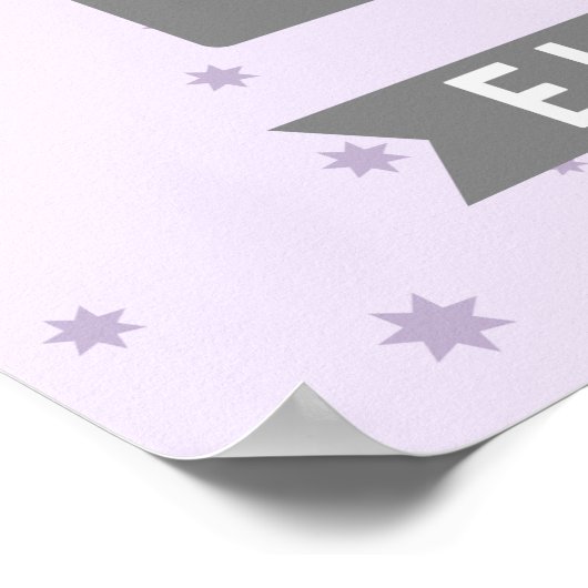 Nursery Initiaal + Name Print - Stars (Hoek)