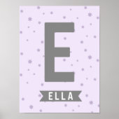 Nursery Initiaal + Name Print - Stars (Voorkant)