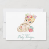 Nursery Kitten Monogram Baby shower Bedankkaart (Voorkant)
